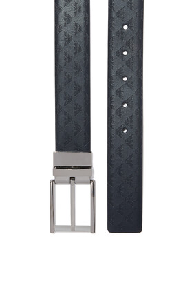 All-Over Logo Reversible Leather Buckle Belt